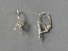 Load image into Gallery viewer, 1 Pair Pinch Bails Lever back Earwires For Swarovski Pendants Sterling Silver - SF1543 - BeadPrism