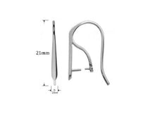 Load image into Gallery viewer, 1 Pair Pinch Bails Earwires For Swarovski Pendants Sterling Silver Bails Earwire Components - SF1546 - BeadPrism