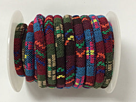 6mm Round Multicolors Cotton Cord MCC1 - Brown Blue Vegan Cord - Choose your length wholesale - VC01 - BeadPrism