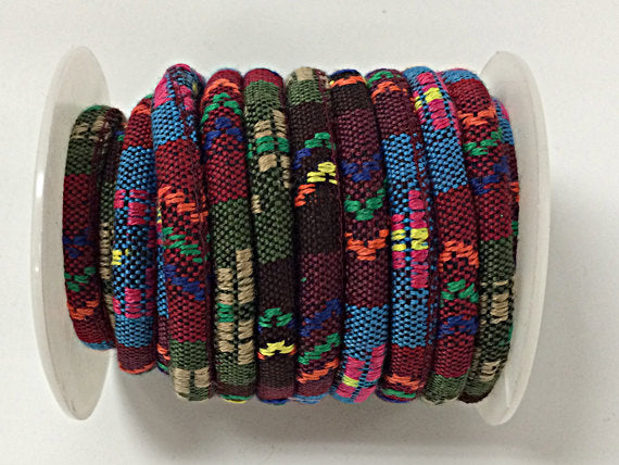 6mm Round Multicolors Cotton Cord MCC1 - Brown Blue Vegan Cord - Choose your length wholesale - VC01 - BeadPrism