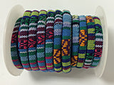 6mm Round Multicolors Cotton Cord MCC9, Light Blue Green Vegan Cord, Choose length wholesale - VC09