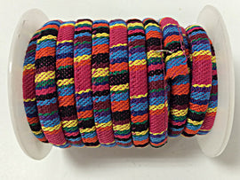 6mm Round Multicolors Cotton Cord MCC11- Fuchia Vegan Cord - Choose your length wholesale - VC11 - BeadPrism