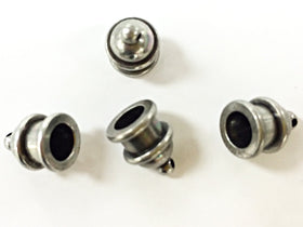 4 Oxidized Tin Kumihino Caps 6mm Cord Ends Pagoda Style Tassel Cap Recessed Channel design - P0201TO - BeadPrism