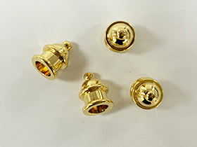 4Pc Gold Plated Kumihino Tassel Caps 6mm Cord Ends Pagoda Style, Recessed Channel design -P0201GB - BeadPrism