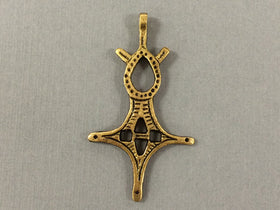 5 Brass Ethiopian Cross Pendants 3 Inch, African Crosses Pendants - TP202-5 - BeadPrism