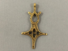Load image into Gallery viewer, 1 Brass Ethiopian Cross Pendants 3 Inch, African Crosses Pendants - TP202 - BeadPrism