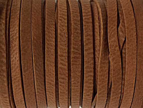 50 Ft 3mm Deer Skin Hide Lace Tan, Sienna, Brown 1/8" Buckskin Soft Leather Made in USA - DSK3-ST-50 - BeadPrism