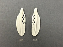 Load image into Gallery viewer, 2 Pc White Carved Bone Feathers, Ivory Color 1.5" 40 x 13mm, Native American Bone Earrings - BF101-2 - BeadPrism
