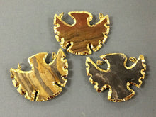 Load image into Gallery viewer, Eagle Jasper , Gold Plated Edged, Double Looped Hand made Pendant 2 inch Approx - AP219 - BeadPrism