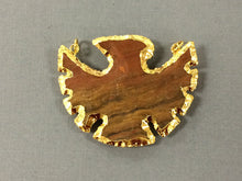 Load image into Gallery viewer, Eagle Jasper , Gold Plated Edged, Double Looped Hand made Pendant 2 inch Approx - AP219 - BeadPrism