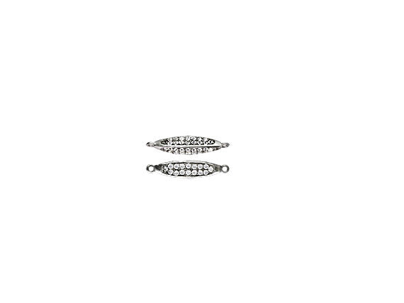 CZ Connectors Sterling Silver Anti Tarnish 18.5mm 3 sided Link Cubic Zirconia Pave set - SF1554 - BeadPrism