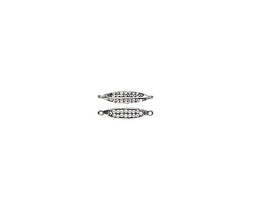 CZ Connectors Sterling Silver Anti Tarnish 18.5mm 3 sided Link Cubic Zirconia Pave set - SF1554 - BeadPrism