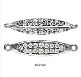 CZ Connectors Sterling Silver Anti Tarnish 18.5mm 3 sided Link Cubic Zirconia Pave set - SF1554