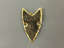 Load image into Gallery viewer, Fancy Arrowhead Jasper , Gold Plated Edged, Hand made Pendant 1.7 Inch Approx - AP214D - BeadPrism