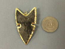 Load image into Gallery viewer, Fancy Arrowhead Jasper , Gold Plated Edged, Hand made Pendant 1.7 Inch Approx - AP214D - BeadPrism