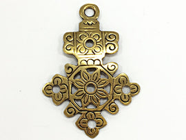 Large Brass Ethopian Cross Pendant  4 Inch- TP107A - BeadPrism