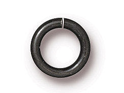 8mm GunMetal Jump rings, 100 Pcs, Round 16 gauge, Tierracast Findings, black oxide finish - P0020BK - BeadPrism