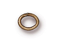 100 Pc Tierracast Oxidized Brass Oval Jump Rings-BULK - P0018BO - BeadPrism