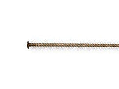 100 Pc Tierracast 2 Inch 21 Gauge Oxidized Brass Headpin - P0028BO - BeadPrism