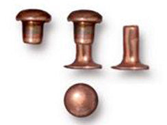 20 Pc Rivet Set 4x5mm Antique Copper Finish Tierracast Leather Findings - P0060CA - BeadPrism