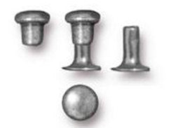 20 Compression Rivet Sets 4mm Antique Pewter Finish Tierracast Leather Findings - P0060PA - BeadPrism