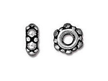 Load image into Gallery viewer, 50 Pc 5mm Heishi Spacer Bead Antique Silver Pewter Bali Beads Tierracast Spacer Beads - P0425SA - BeadPrism