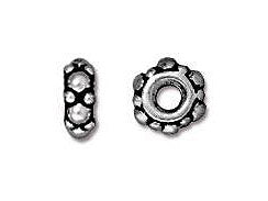 50 Pc 5mm Heishi Spacer Bead Antique Silver Pewter Bali Beads Tierracast Spacer Beads - P0425SA - BeadPrism