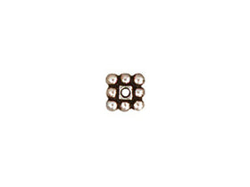 5mm Square Heishi Beads, 5mm Antique Silver Plated Daisy Beads, Tierracast - 93-0428-12 - P0428SA - BeadPrism