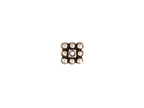 5mm Square Heishi Beads, 5mm Antique Silver Plated Daisy Beads, Tierracast - 93-0428-12 - P0428SA - BeadPrism