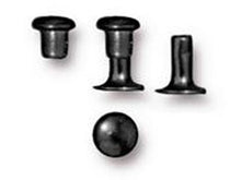 Load image into Gallery viewer, 20 Rivet Sets 4x5mm Black Finish Compression rivets 01-0060-13 Tierracast Leather Findings - P0060BK - BeadPrism