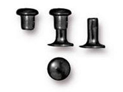 20 Rivet Sets 4x5mm Black Finish Compression rivets 01-0060-13 Tierracast Leather Findings - P0060BK - BeadPrism