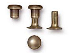 20 sets Rivet Set 4x5mm Oxidized Brass Finish Tierracast Leather Findings - P0060BO - BeadPrism