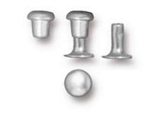 Load image into Gallery viewer, 20 sets Rivet Set 4x5mm Bright Silver Finish Tierracast Leather Findings - P0060SB - BeadPrism