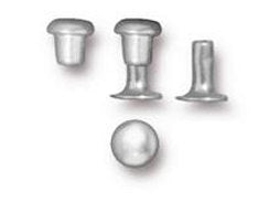 20 sets Rivet Set 4x5mm Bright Silver Finish Tierracast Leather Findings - P0060SB - BeadPrism