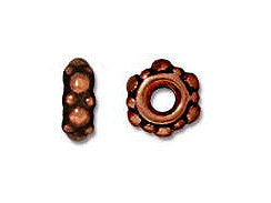 50 Pc Heishi Spacer Bead 5mm Antique Copper Finish Tierracast Spacer Beads - P0425CA - BeadPrism