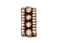 25 Pc Square Heishi Rococo Bead 4mm Antique Silver Finish Tierracast Spacer Beads - P0427SA - BeadPrism
