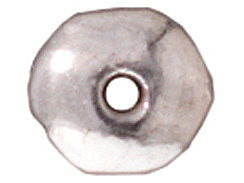50 Pc Nugget Heishi Spacer Bead 7mm Bright Rhodium Finish Tierracast Spacer Beads - P0436RB - BeadPrism