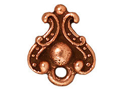 1 Pair Duchess Earring Post w/ Loop 11mm Antique Copper Finish Hypoallergenic Tierracast - P1054CA-2 - BeadPrism