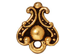 4Pc Duchess Earring Post w/Loop 11mm Antique Gold Finish Hypoallergenic Tierracast Findings -P1054GA - BeadPrism