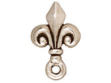 Load image into Gallery viewer, 4Pc Fleur-de-Lis Earring Post w/Loop 14mm Silver Finish Hypoallergenic Tierracast Findings-P1058SA - BeadPrism