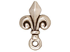 4Pc Fleur-de-Lis Earring Post w/Loop 14mm Silver Finish Hypoallergenic Tierracast Findings-P1058SA - BeadPrism