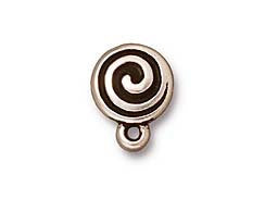 4 Pc Spiral TierraCast Pewter Earring Post with Loop 13x10 mm Antiqued Fine Silver plated  - P1071SA - BeadPrism