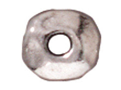 50 Pc Nugget Heishi Spacer Bead 5mm Bright Rhodium Finish Tierracast Spacer Beads - P0435RB - BeadPrism