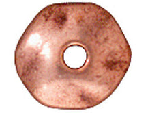 Load image into Gallery viewer, 50 Pc Nugget Heishi Spacer Bead 7mm Antique Copper Finish Tierracast Spacer Beads - P0436CA - BeadPrism