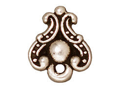 4Pc Duchess Earring Post w/Loop 11mm Antique Silver Finish Hypoallergenic Tierracast - P1054SA - BeadPrism