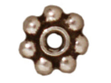 Load image into Gallery viewer, 50Pc Daisy Heishi Spacer Bead 5mm Antique Silver Plated lead free Pewter Tierracast - P0421SA - BeadPrism