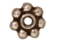 50Pc Daisy Heishi Spacer Bead 5mm Antique Silver Plated lead free Pewter Tierracast - P0421SA - BeadPrism