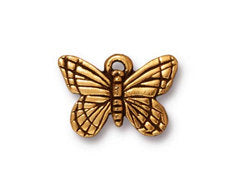 5 Pc Monarch Butterfly Charm 11x16mm Antique Gold Finish Tierracast Charms - P2122GA - BeadPrism