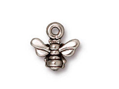 10 Pc Honey Bee Charm 11x11mm Antique Silver Finish Tierracast Charms - P2220SA - BeadPrism