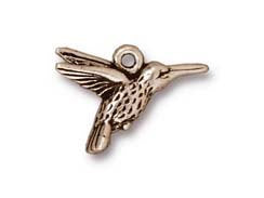 5 Pc Hummingbird Charm 14x19mm Antique Silver Finish Tierracast Charms - P2120SA - BeadPrism